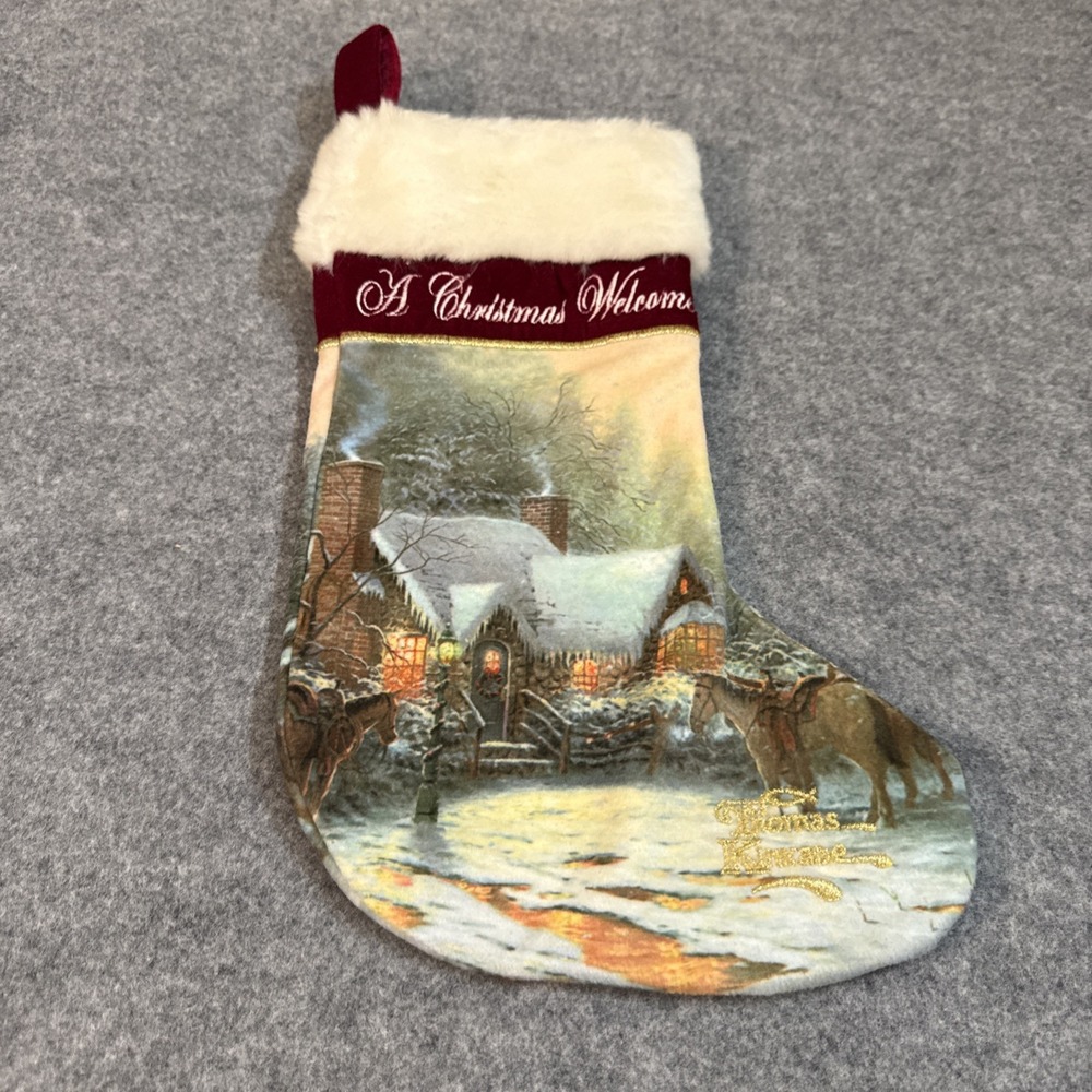 Thomas Kincade Christmas Stocking Made In Folsom California